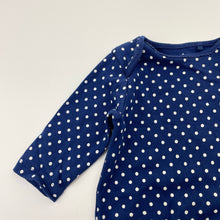 Load image into Gallery viewer, Girls Next, blue &amp; white spot cotton bodysuit / romper, EUC, size 000,  