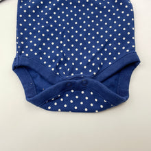 Load image into Gallery viewer, Girls Next, blue &amp; white spot cotton bodysuit / romper, EUC, size 000,  