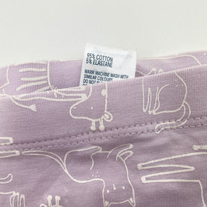Girls Anko, lilac stretchy leggings / bottoms, elasticated, EUC, size 00,  