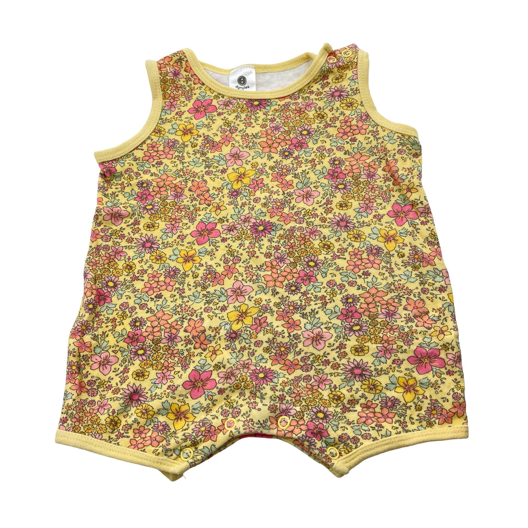 Girls Anko, floral cotton summer romper, GUC, size 0,  