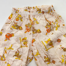 Load image into Gallery viewer, Girls lightweight, vintage print pants / bottoms, elasticated, EUC, size 000,  