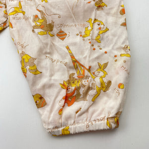 Girls lightweight, vintage print pants / bottoms, elasticated, EUC, size 000,  
