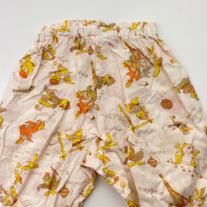 Girls lightweight, vintage print pants / bottoms, elasticated, EUC, size 000,  
