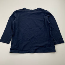 Load image into Gallery viewer, Unisex Target, navy organic cotton long sleeve tee / top, EUC, size 3,  