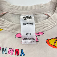 Load image into Gallery viewer, Unisex Bonds, x The Wiggles Fruit Salad Soft Threads Pullover, light marks, FUC, size 3,  