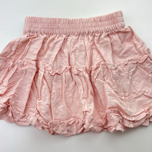 Girls Anko, pink viscose / cotton / linen skirt, elasticated, EUC, size 5,  