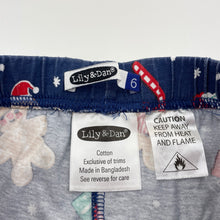 Load image into Gallery viewer, Unisex Lily &amp; Dan, cotton Christmas pyjama shorts, wash fade, FUC, size 6,  