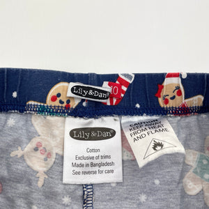 Unisex Lily & Dan, cotton Christmas pyjama shorts, wash fade, FUC, size 10,  