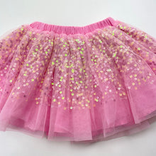 Load image into Gallery viewer, Girls Seed, cotton lined tull &amp; sequin skirt, elasticated, EUC, size 4,  