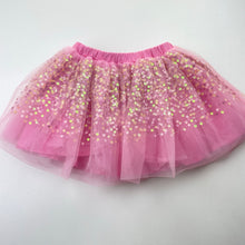 Load image into Gallery viewer, Girls Seed, cotton lined tull &amp; sequin skirt, elasticated, EUC, size 4,  