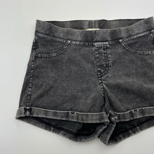 Load image into Gallery viewer, Girls H&amp;M, stretch knit denim shorts, elasticated, GUC, size 14,  