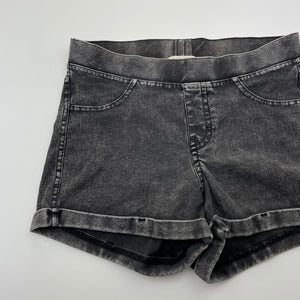 Girls H&M, stretch knit denim shorts, elasticated, GUC, size 14,  
