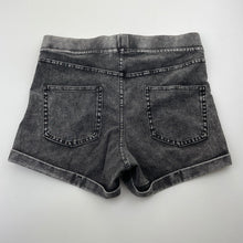 Load image into Gallery viewer, Girls H&amp;M, stretch knit denim shorts, elasticated, GUC, size 14,  