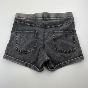 Girls H&M, stretch knit denim shorts, elasticated, GUC, size 14,  