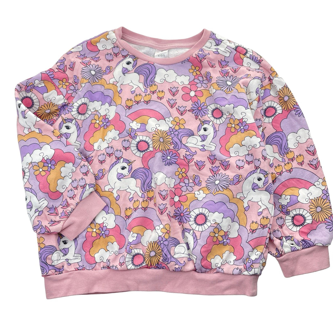 Girls Target, fleece-lined sweater / jumper, unicorns, EUC, size 7,  