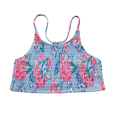 Girls Piping Hot, floral swim top, EUC, size 10,  
