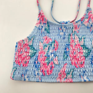 Girls Piping Hot, floral swim top, EUC, size 10,  