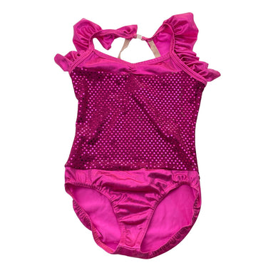 Girls A WISH COME TRUE, metallic pink dance leotard costume (Forever Young), FUC, size 11-12,  