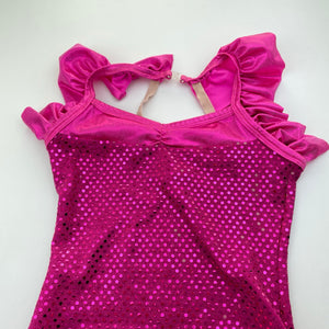 Girls A WISH COME TRUE, metallic pink dance leotard costume (Forever Young), FUC, size 11-12,  
