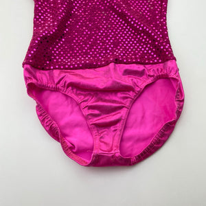 Girls A WISH COME TRUE, metallic pink dance leotard costume (Forever Young), FUC, size 11-12,  