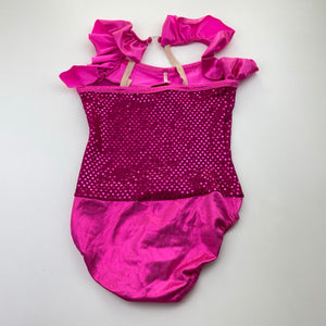 Girls A WISH COME TRUE, metallic pink dance leotard costume (Forever Young), FUC, size 11-12,  