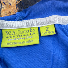 Load image into Gallery viewer, Boys W.A.Jacobs, cotton hooded tee / top, kangaroo, EUC, size 2,  