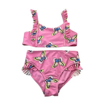 Load image into Gallery viewer, Girls Target, pink swim top &amp; bottoms, butterflies, EUC, size 8,  