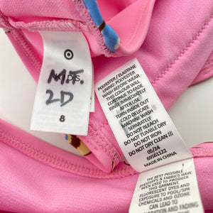Girls Target, pink swim top & bottoms, butterflies, EUC, size 8,  
