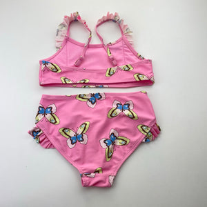 Girls Target, pink swim top & bottoms, butterflies, EUC, size 8,  