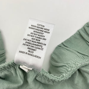 Girls Target, green cotton skirt, elasticated, L: 39cm, EUC, size 14,  