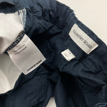 Load image into Gallery viewer, Boys Country Road, navy stretch cotton chino shorts, adjustable, EUC, size 14,  