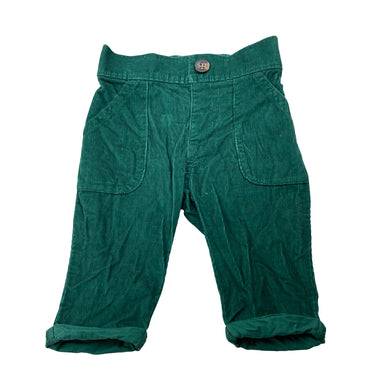 Boys Carter's, green corduroy cotton pants, elasticated, GUC, size 000,  