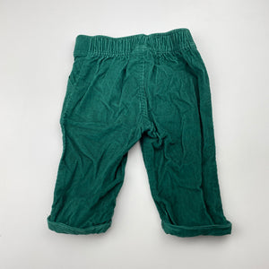 Boys Carter's, green corduroy cotton pants, elasticated, GUC, size 000,  