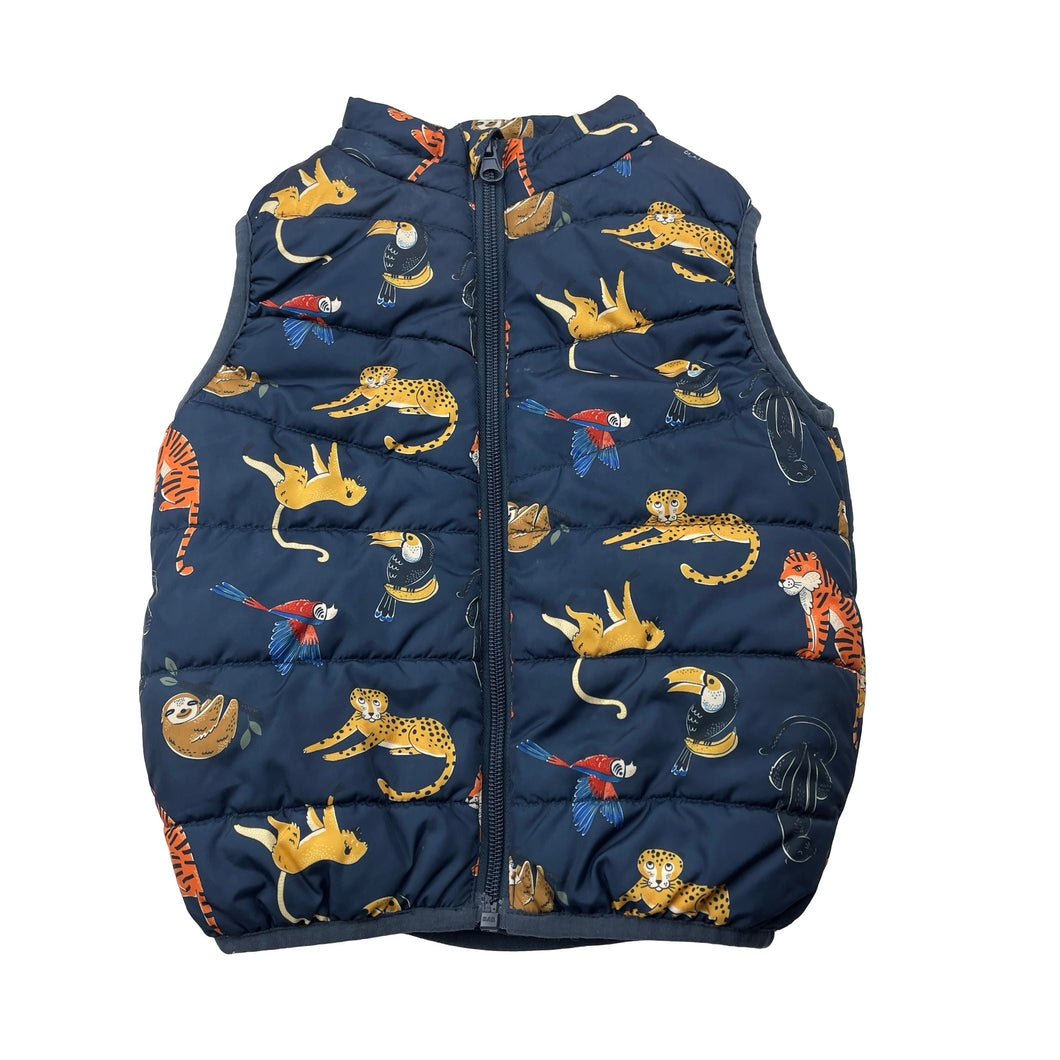 Boys Name It, puffer vest / sleeveless jacket, jungle animals, EUC, size 2,  