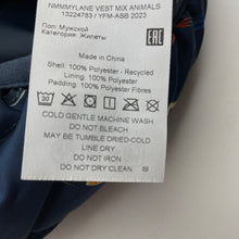 Load image into Gallery viewer, Boys Name It, puffer vest / sleeveless jacket, jungle animals, EUC, size 2,  