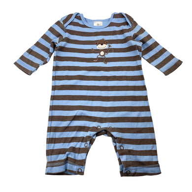 Boys Target, striped cotton romper, monkey, GUC, size 000,  