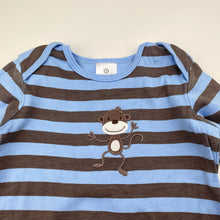 Load image into Gallery viewer, Boys Target, striped cotton romper, monkey, GUC, size 000,  
