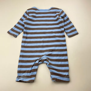 Boys Target, striped cotton romper, monkey, GUC, size 000,  