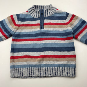 Boys Sprout, knitted cotton sweater / jumper, GUC, size 1,  