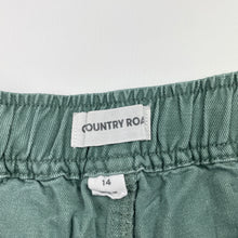 Load image into Gallery viewer, Boys Country Road, green cotton / linen shorts, elasticated, GUC, size 14,  