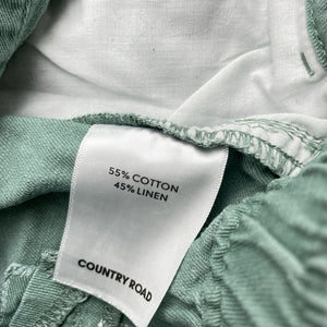 Boys Country Road, green cotton / linen shorts, elasticated, GUC, size 14,  