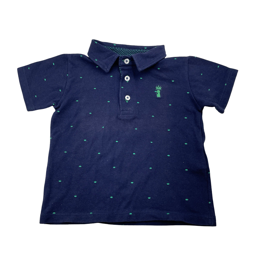 Boys Pupi, navy polo shirt top, GUC, size 2,  