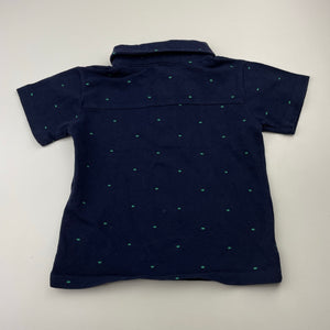 Boys Pupi, navy polo shirt top, GUC, size 2,  