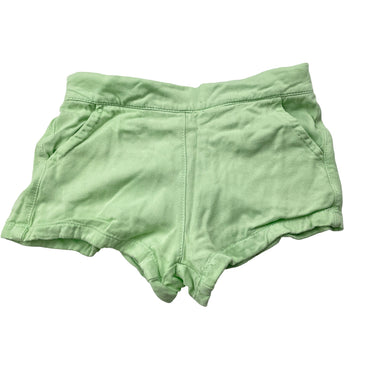 Girls Mango, green viscose shorts, elasticated, GUC, size 3,  