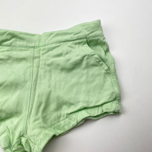 Girls Mango, green viscose shorts, elasticated, GUC, size 3,  