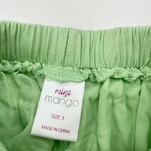 Load image into Gallery viewer, Girls Mango, green viscose shorts, elasticated, GUC, size 3,  