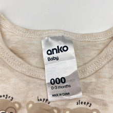 Load image into Gallery viewer, Unisex Anko, soft cotton bodysuit / romper, EUC, size 000,  