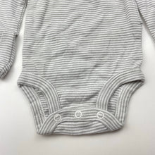 Load image into Gallery viewer, Unisex Carter&#39;s, grey stripe cotton bodysuit / romper, EUC, size 0000,  