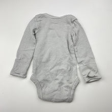 Load image into Gallery viewer, Unisex Carter&#39;s, grey stripe cotton bodysuit / romper, EUC, size 0000,  