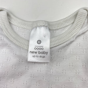Unisex Target, pointelle cotton bodysuit / romper, EUC, size 0000,  